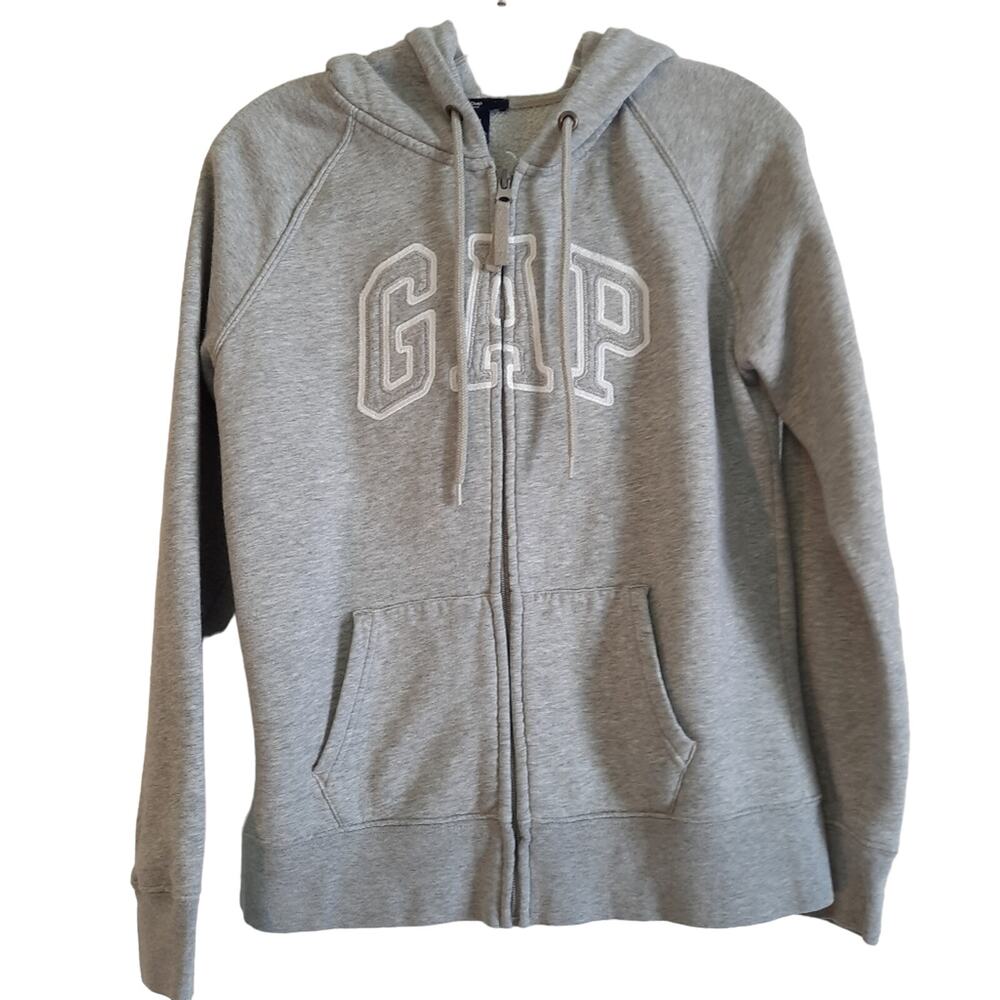 Gap gray full zip hoodie sweatshirt unisex size Medium